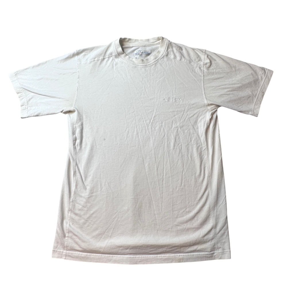 Columbia T-Shirt Men M White Omni-Wick AM6968 Short Sleeve Performance Crew Neck